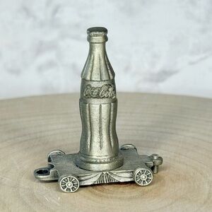 Coca-Cola Miniature Bottle Train Car Pewter Finish VTG